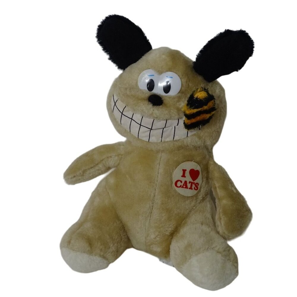 Vintage Ace Novelty Odie I Heart Cats Dog Garfield Tail Plush Stuffed Animal